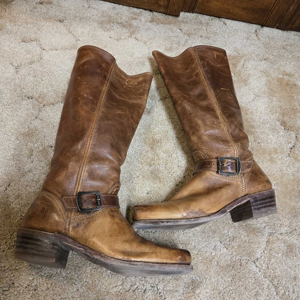 Frye Brown Leather Knee-High Boots